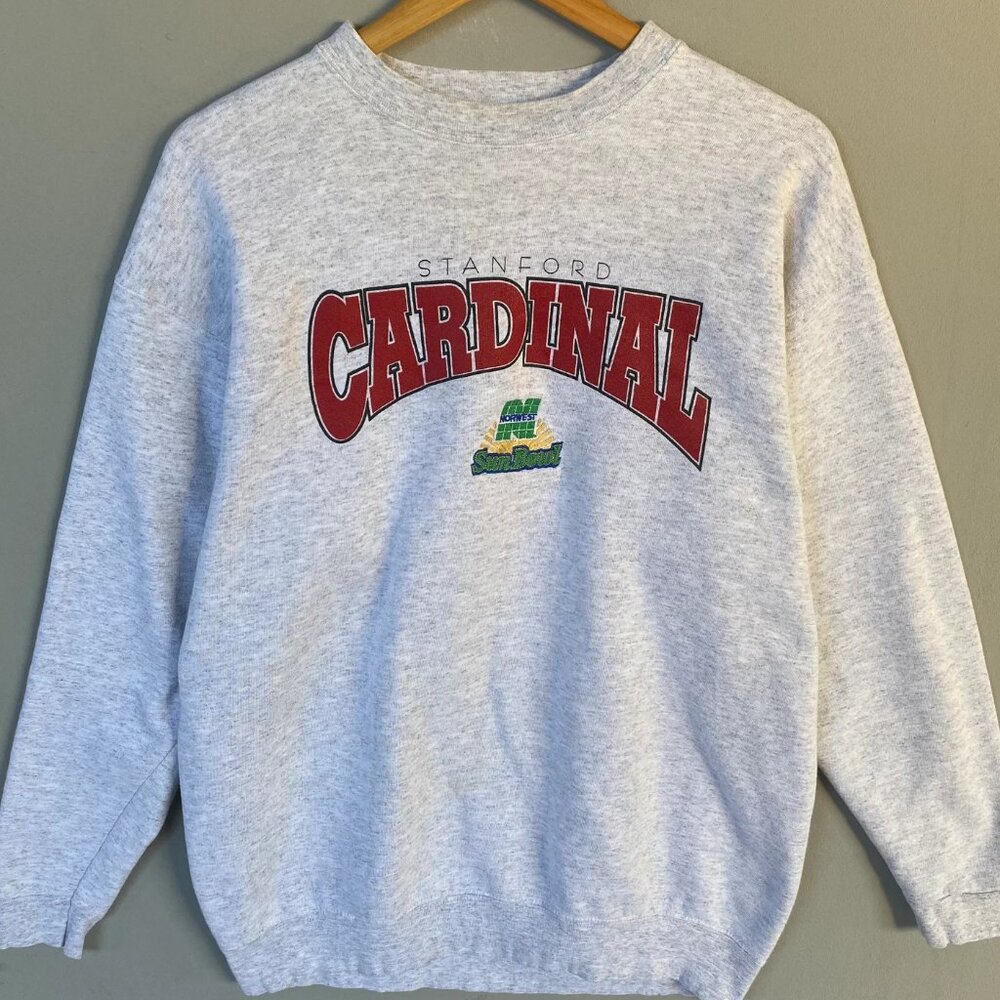 Vintage Stanford Cardinal Big Logo Crewneck Sweatshirt, Retro Stanford Cardinal